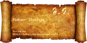Haber Ibolya névjegykártya
